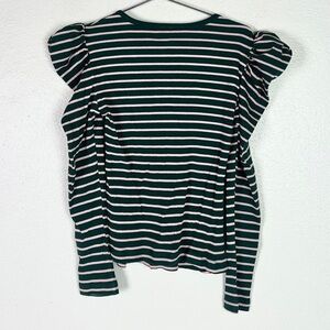 Elegant Striped Long Sleeve Top - Black and White